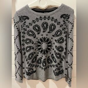 Desigual Gray Printed Sweater - M